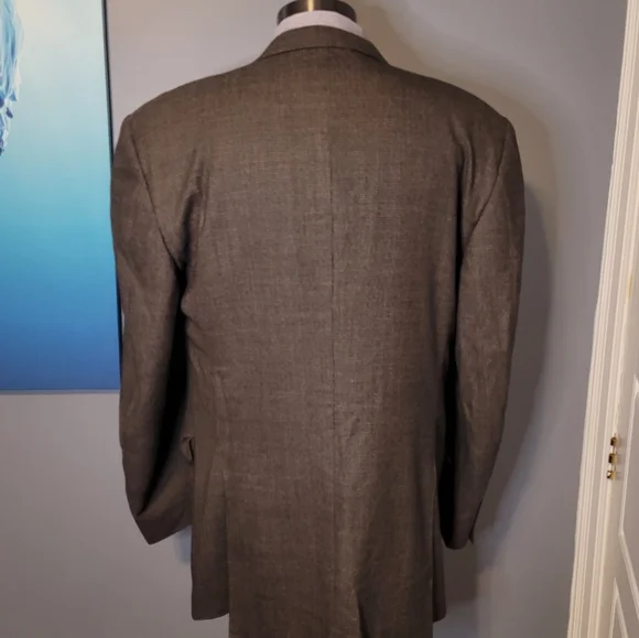 Canali 54R (44R US) Brown Wool Mens Blazer - Picture 5 of 6